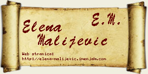 Elena Malijević vizit kartica